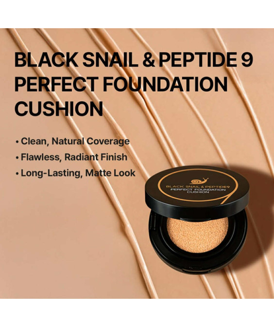 Farmstay Black Snail & Peptide 9 Perfect Cushion фон дьо тен