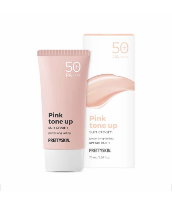 PRETTYSKIN PINK TONE UP Тонизиращ слънцезащитен крем SPF 50+ PA++++ 