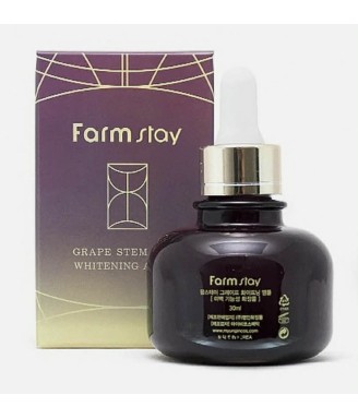 Farmstay – Grape Stem Cell Brightening Ampoule (30 ml)  Ампула/серум за изсветляване, сияние и анти-ейдж грижа от серията с стволови клетки от грозде.