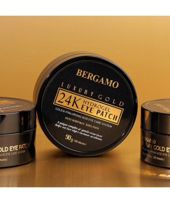 BERGAMO LUXURY GOLD 24 K HYDROGEL EYE PATCH Уникални хидрогелни пластири за очи със злато