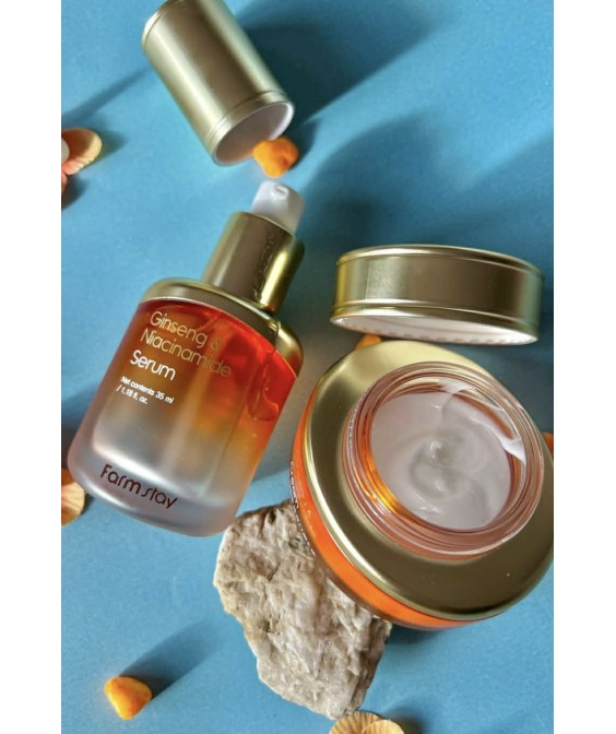 Farmsty Ginseng & Niacinamide Set – Серум и Крем за Сияйна Кожа, Хидратация и Изравняване на Тенa 
